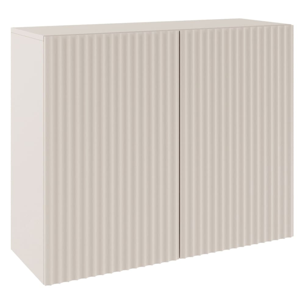 Buffet avec façades à lamelles 2 portes, beige cachemire, 100 cm