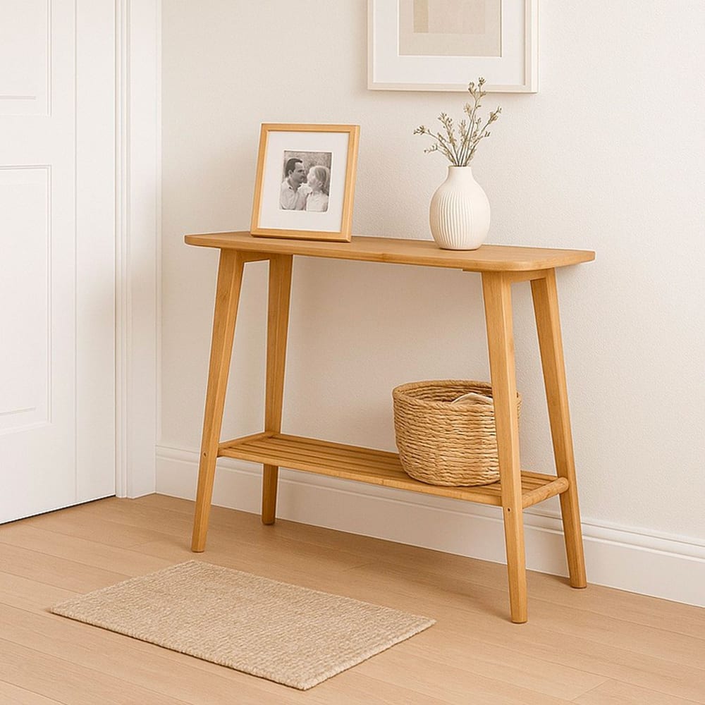 Console d'entrée en bambou 84x27x70cm