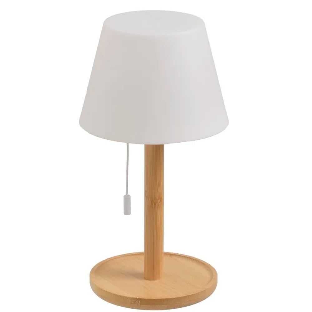 Lampe à poser bambou led à tirette sans fil 15x15x28cm Lampe à poser bambou led à tirette sans fil 15x15x28cm