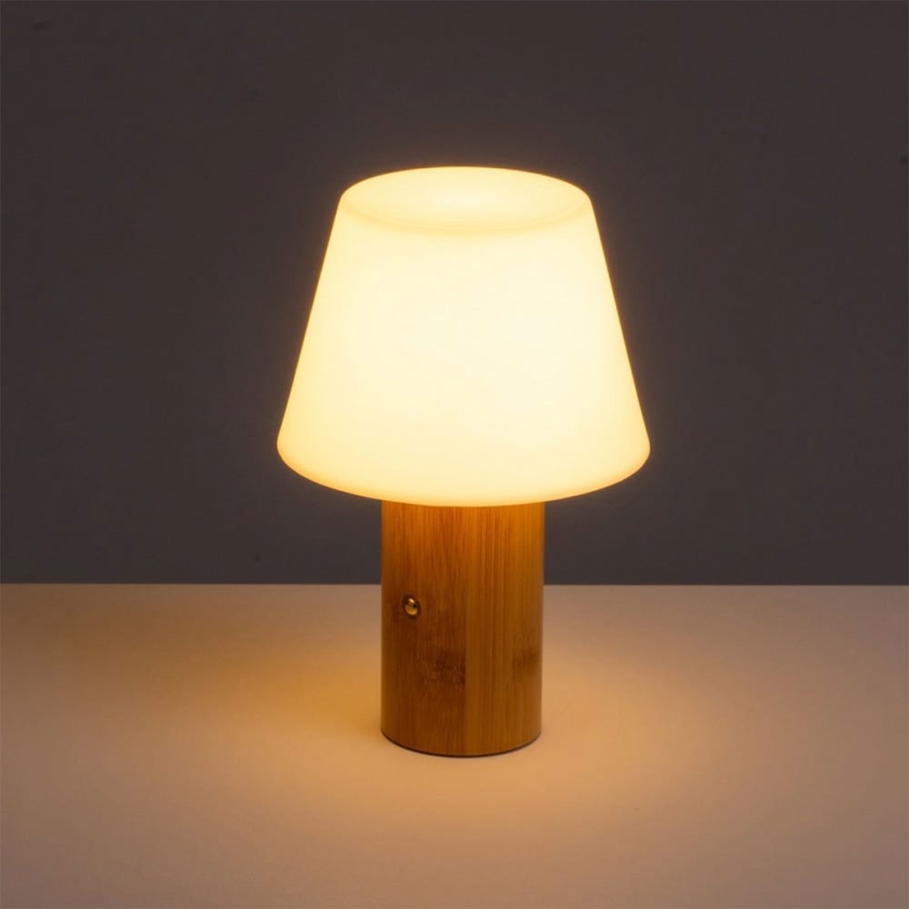 Lampe led en bambou naturel — vue 3