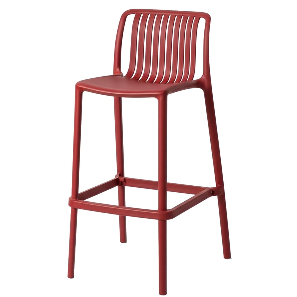 Tabouret de bar polypropylène rouge grenat 52x55x100cm