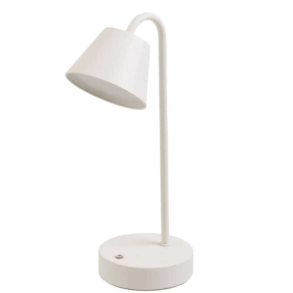 Lampe de bureau métal blanc LED sans fil 11x16x32cm