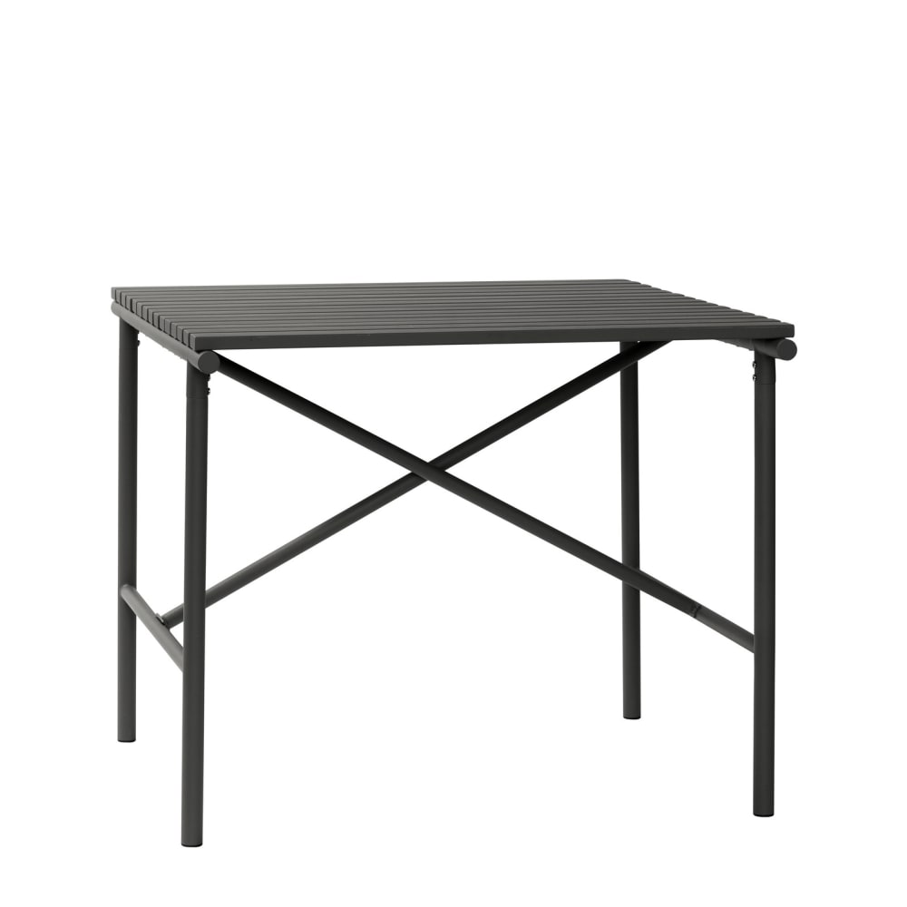 Petite table de repas en acier inoxydable noir