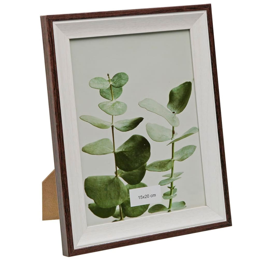 Cadre photo mural ou à poser bois et blanc 15x20cm