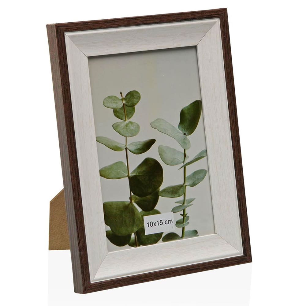 Cadre photo mural ou à poser bois et blanc 10x15cm