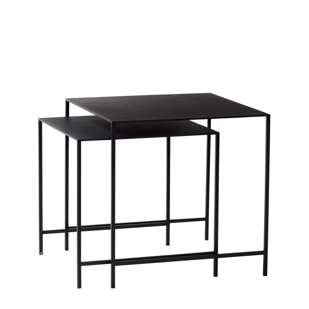Lot de 2 tables basses en métal noir Lot de 2 tables basses en métal noir