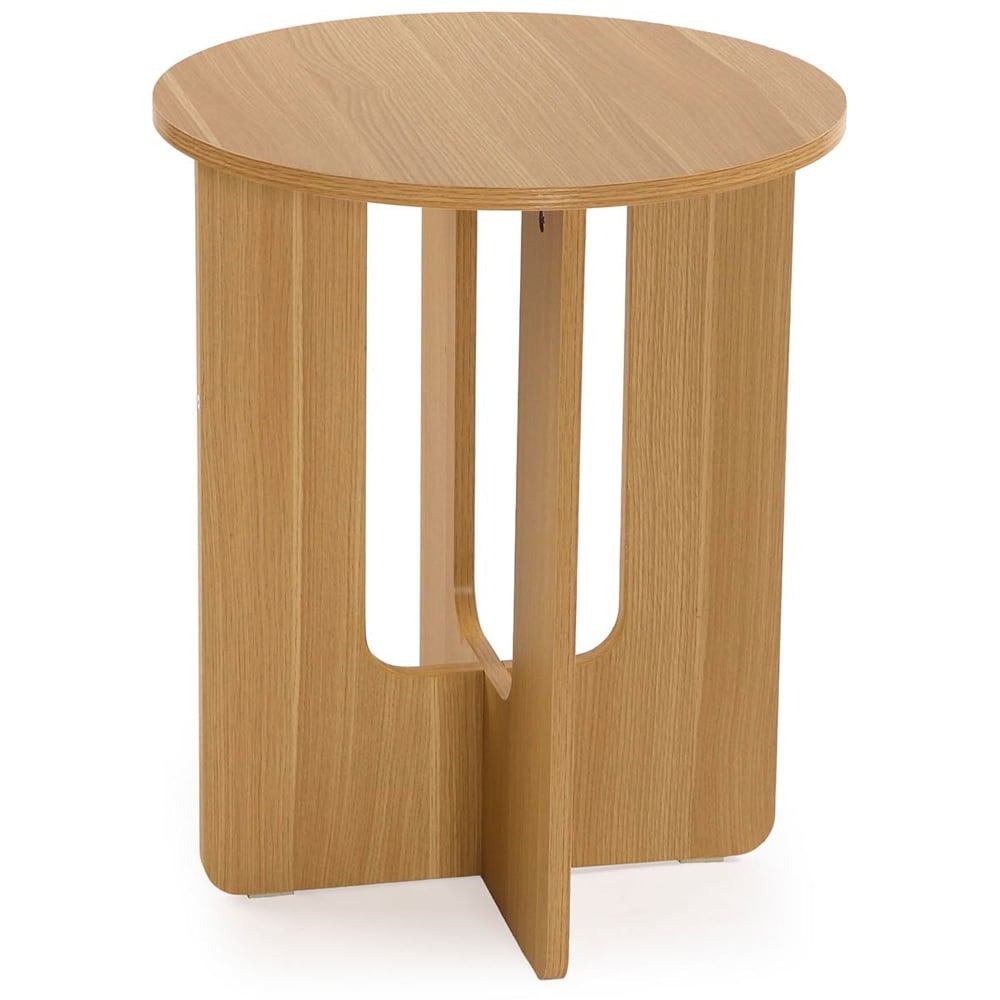 Table d'appoint design ronde effet bois 45x45x55cm Table d'appoint design ronde effet bois 45x45x55cm