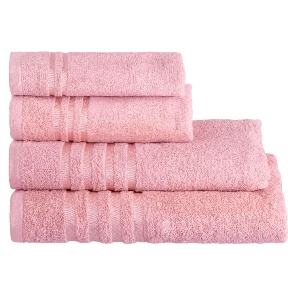 Serviette de toilette 100% coton rose 50x100cm