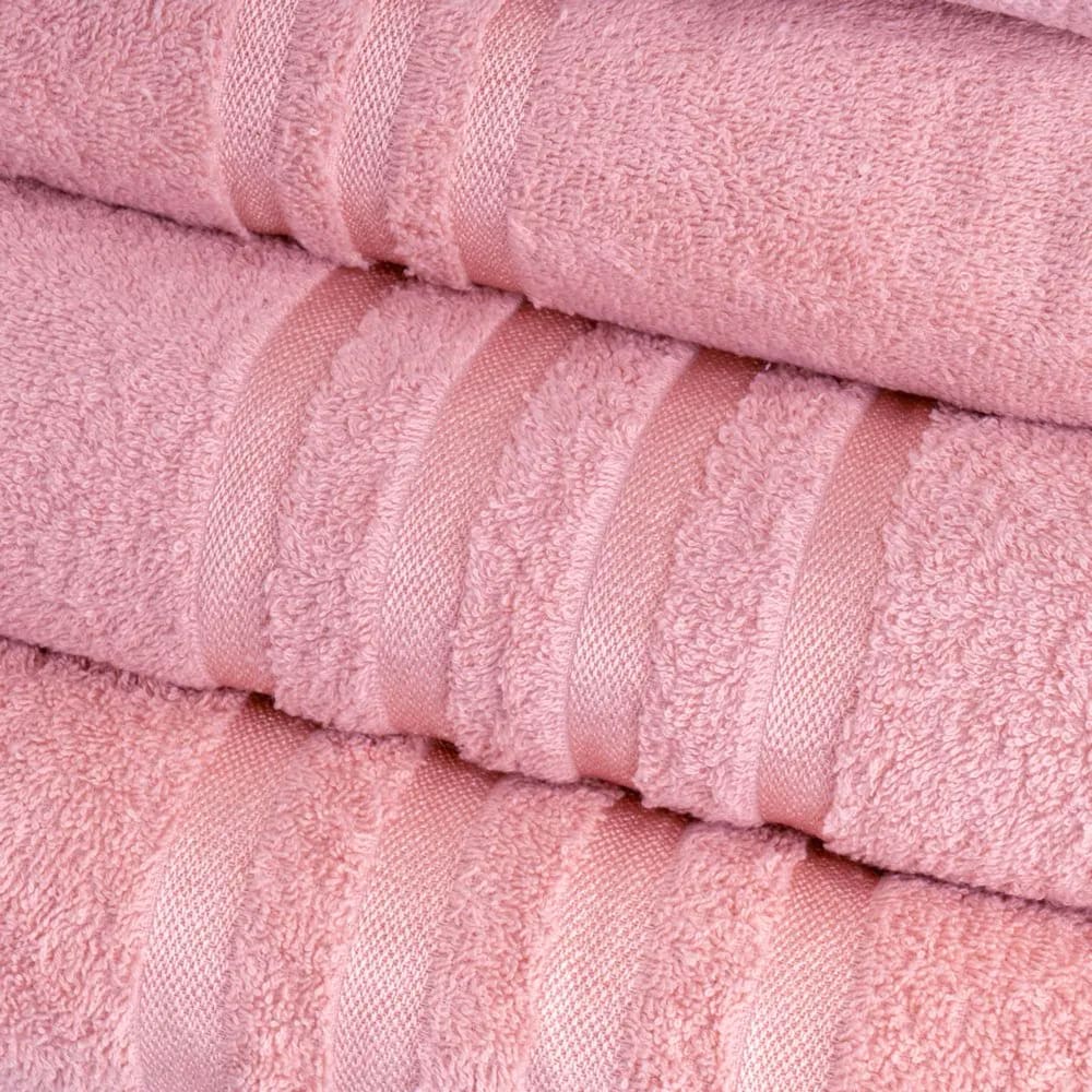 Serviette de toilette 100% coton rose 50x100cm — vue 3