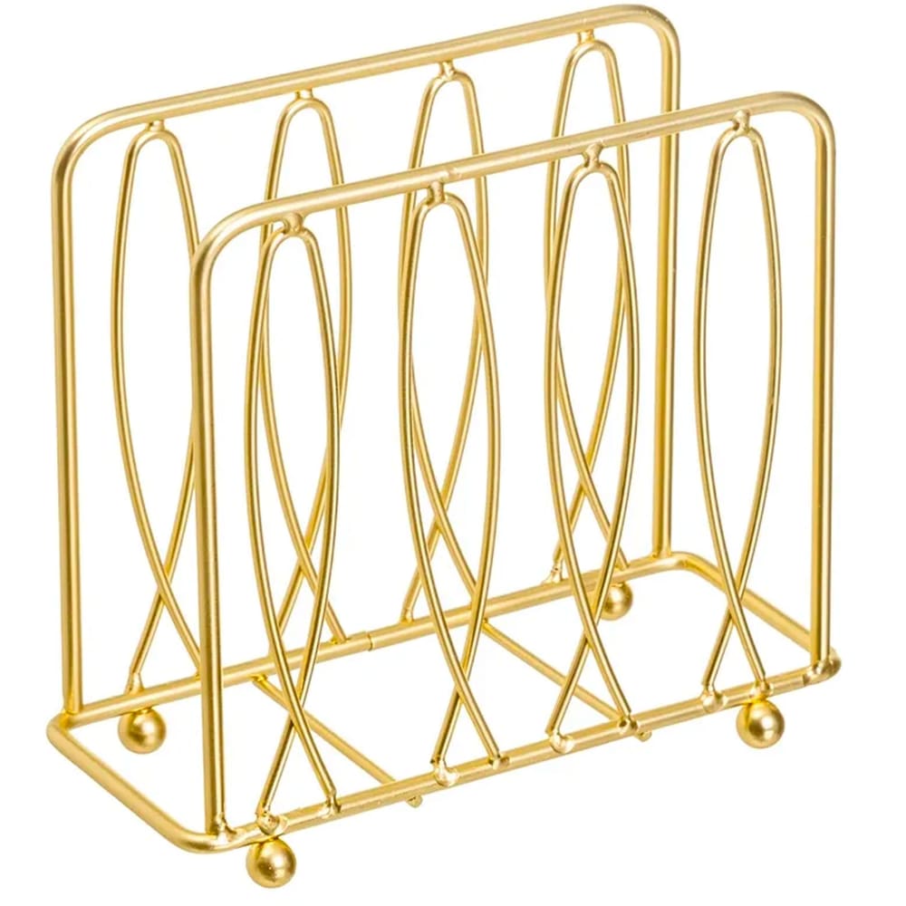 Porte serviettes métal doré 15x6,5x13cm