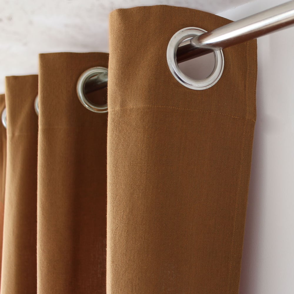Rideau coton recyclé café 140x240cm - Maisons du Monde