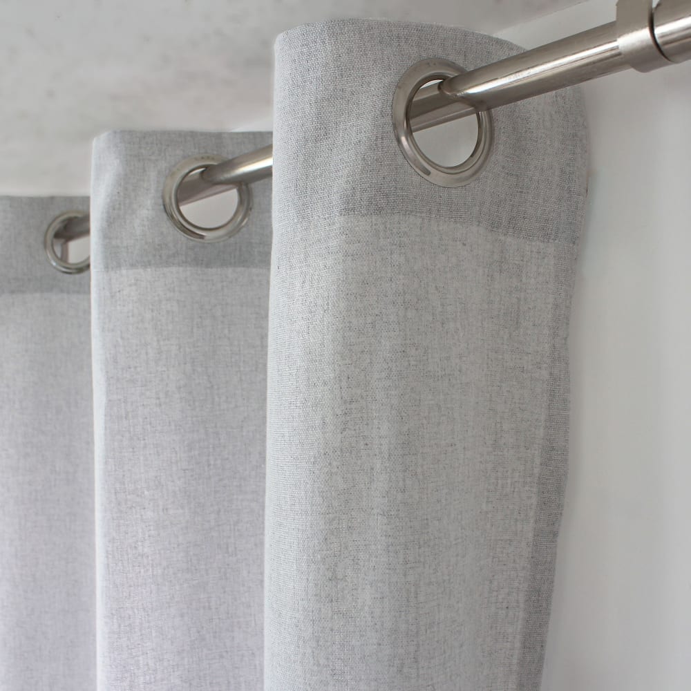 Rideau coton recyclé blanc gris 140x240cm — vue 3