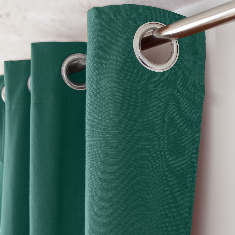 Rideau coton recyclé vert jade 140x240cm — vue 3