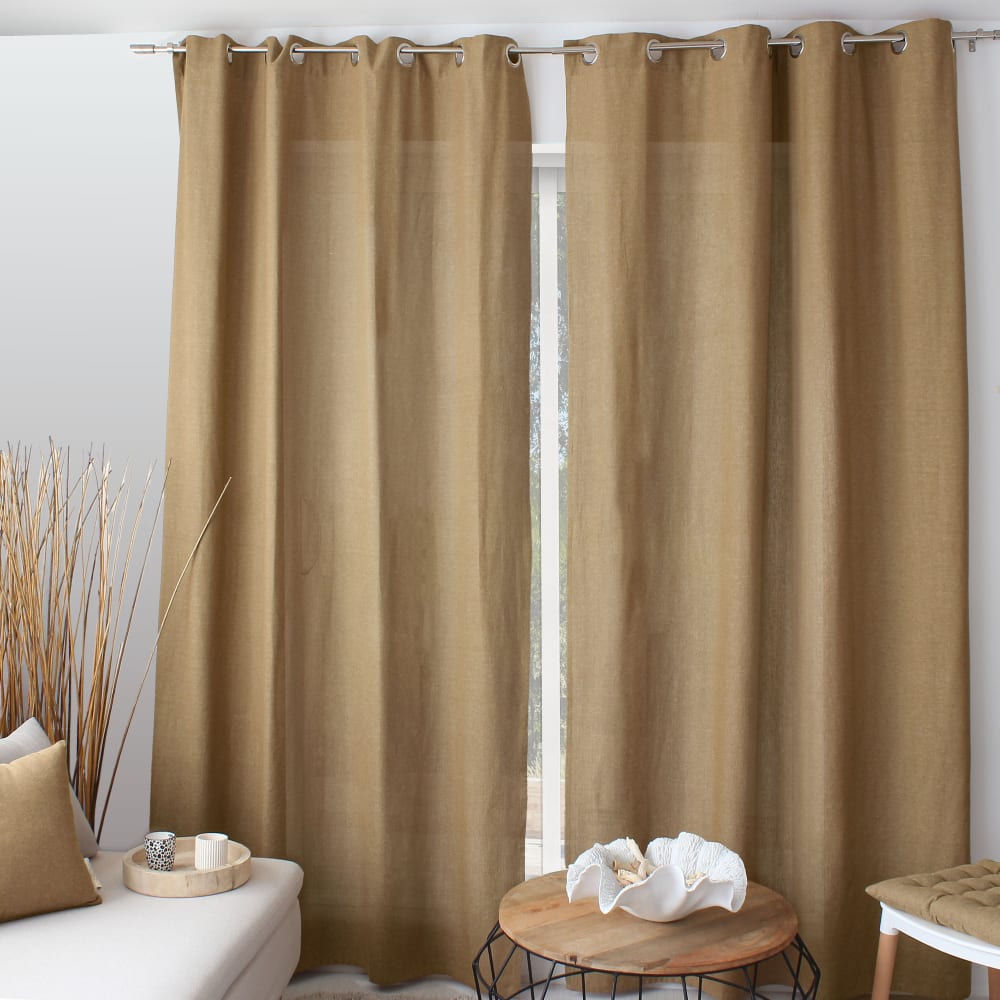 Rideau Coton recyclé - 140x240cm - Ocre