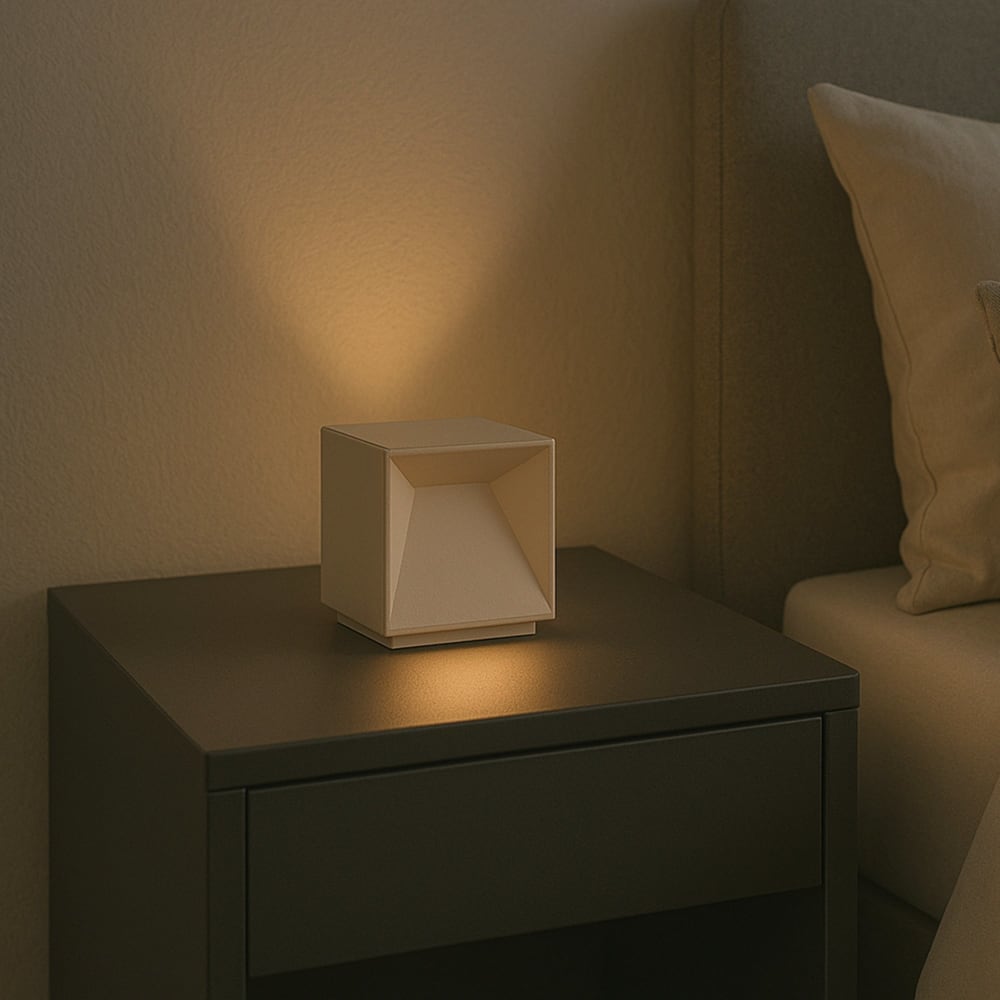 Lampe de chevet sans fil Aluminium Beige h10cm - Maisons du Monde