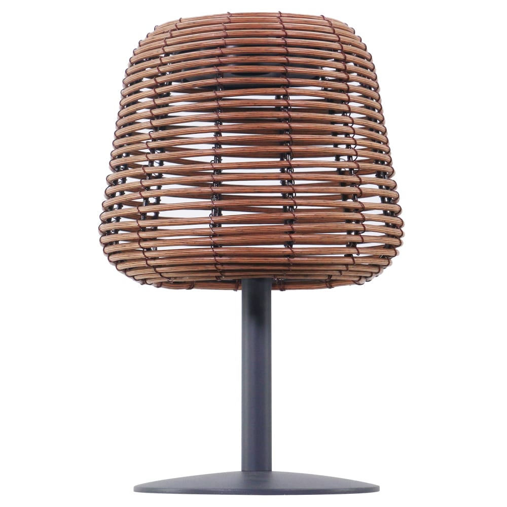 Lampe de table solaire Polyrotin Marron h25cm