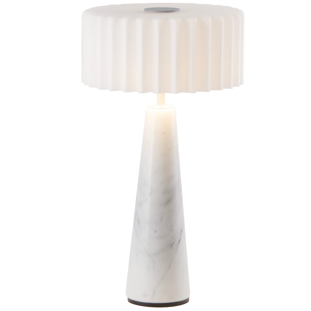 Lampe de table sans fil Marbre Blanc h30cm