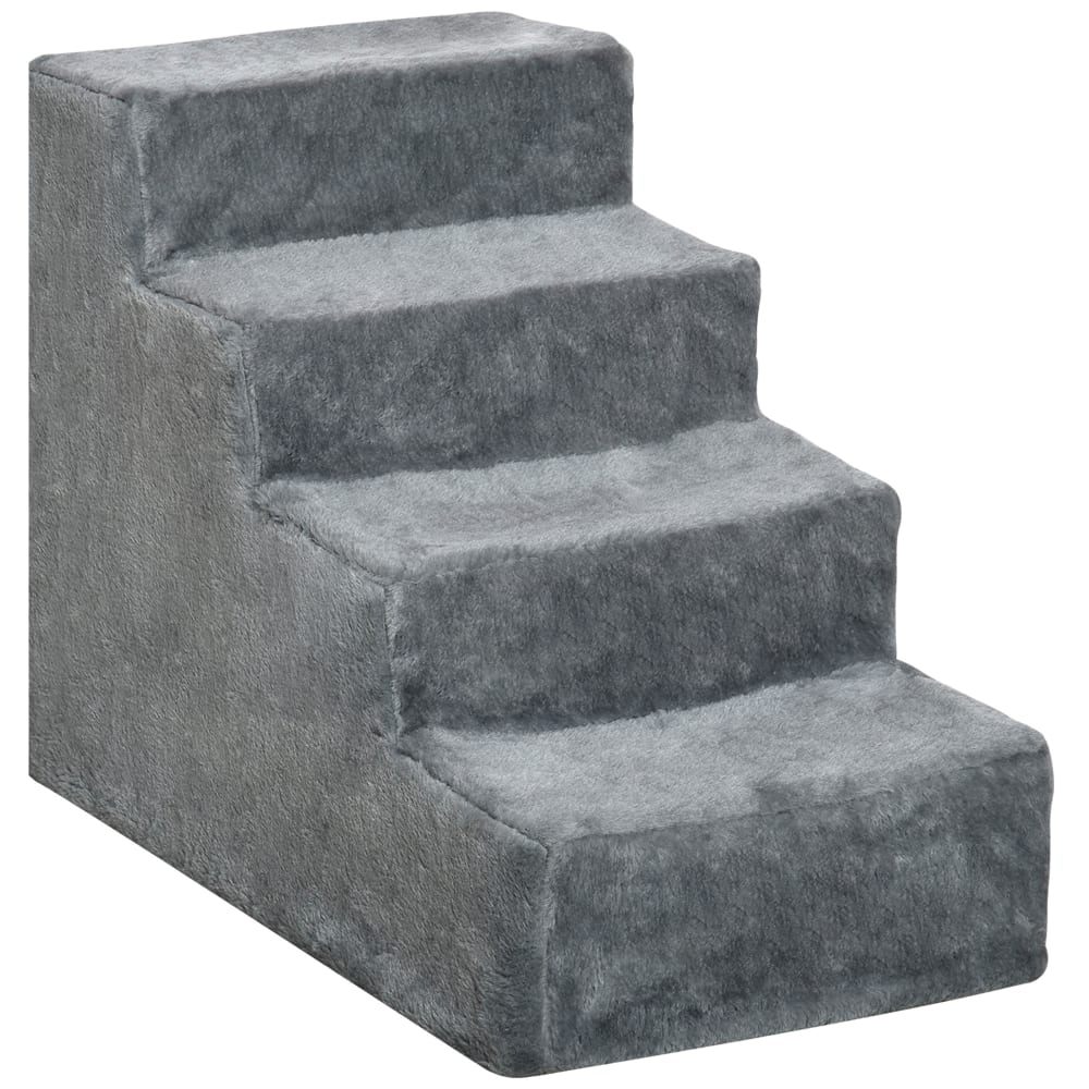 Escaliers pour chiens panneaux de particules gris clair