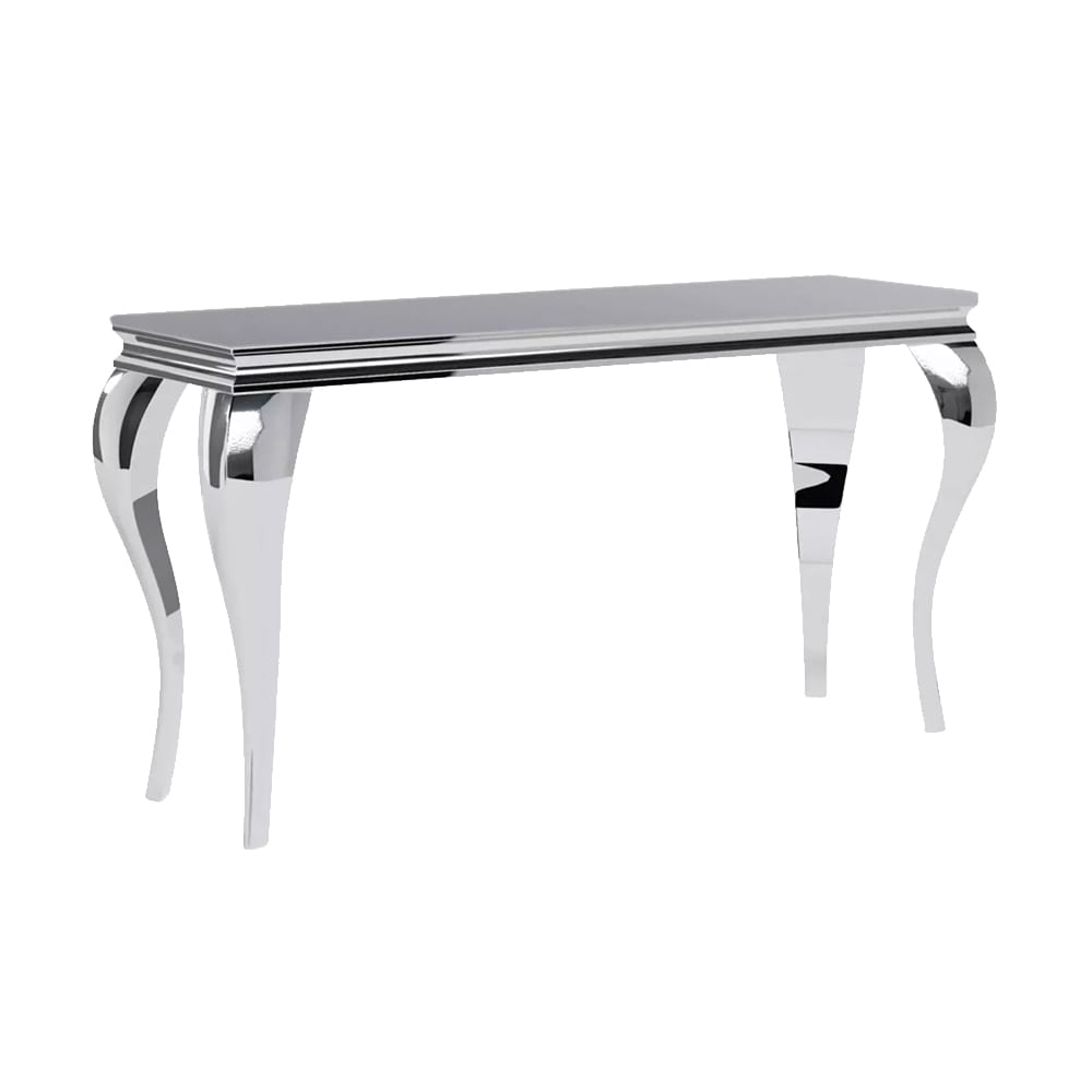 Feldmann-Wohnen Konsolentisch modernes Design aus Glas 120x40x78cm, schwarzglas style modern - Metall