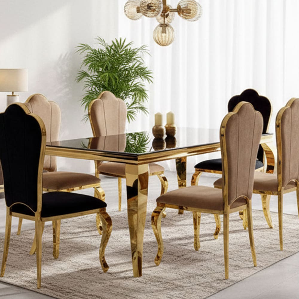 Esstisch modernes Design aus Glas 150x90x75cm, schwarzglas -