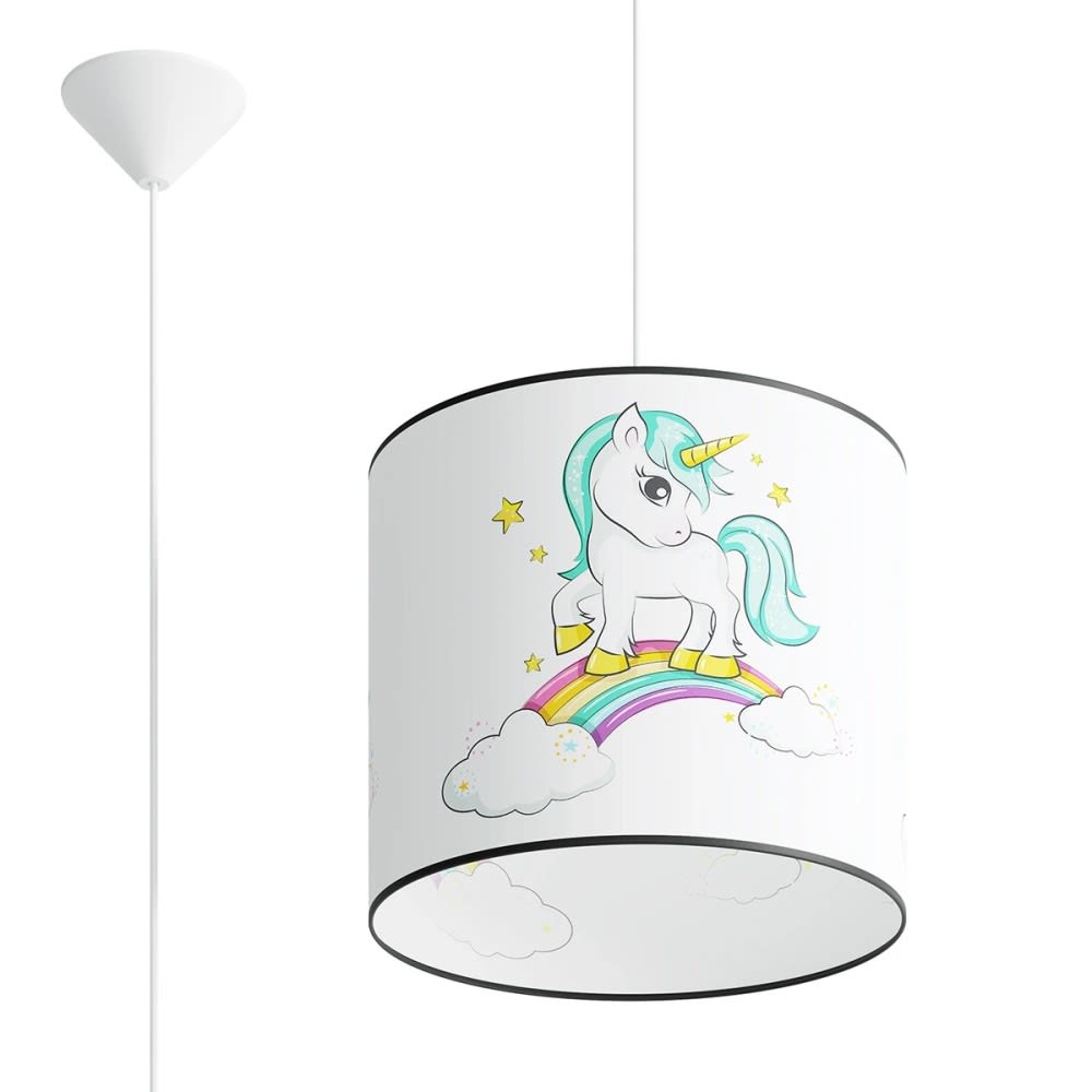 Suspension enfant licorne et arc-en-ciel multicolore Ø 30 cm