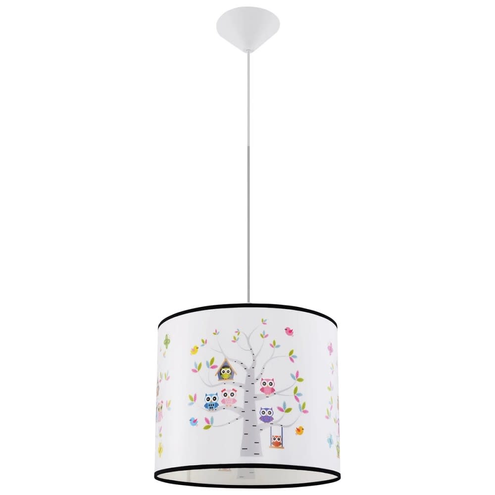Wonderlamp Hängeleuchte für Kinder mit bunten Bäumen und Tieren, Ø 30 cm style modern WEISS PVC - POLYVINLYCHLORID Kinder
