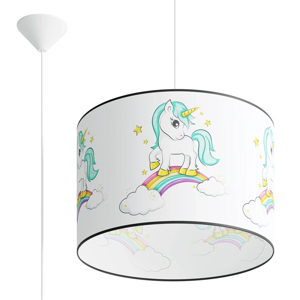 Suspension enfant licorne et arc-en-ciel multicolore Ø 40 cm