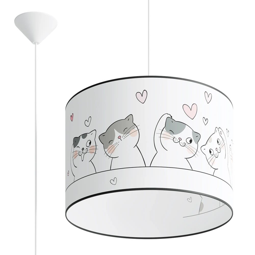 Suspension pour enfants avec chatons et cœurs Ø 40 cm