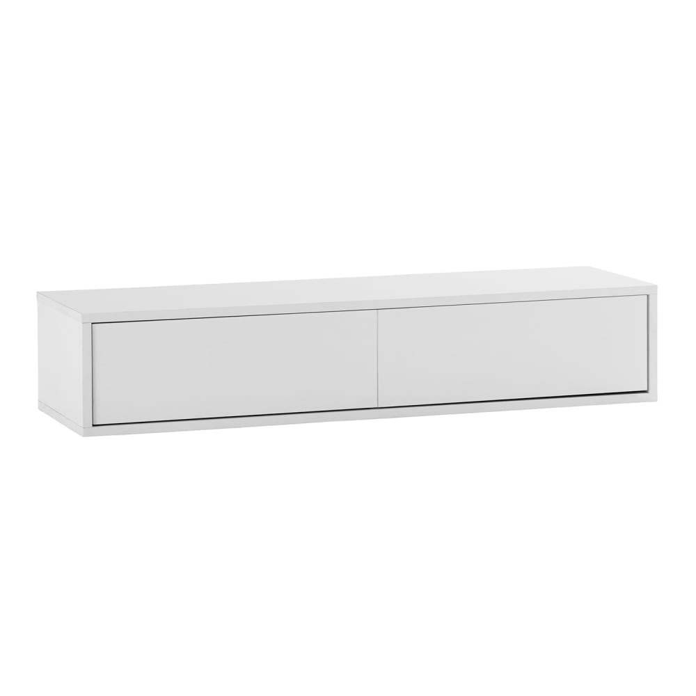 Table console flottante 2 tiroirs couleur blanc