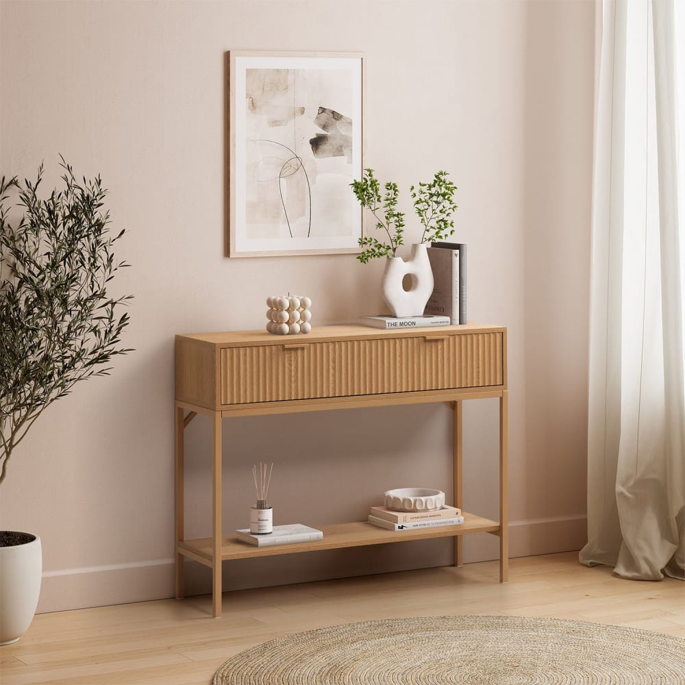 Konsolentisch 2 Schubladen Eiche-Optik - Maisons Du Monde