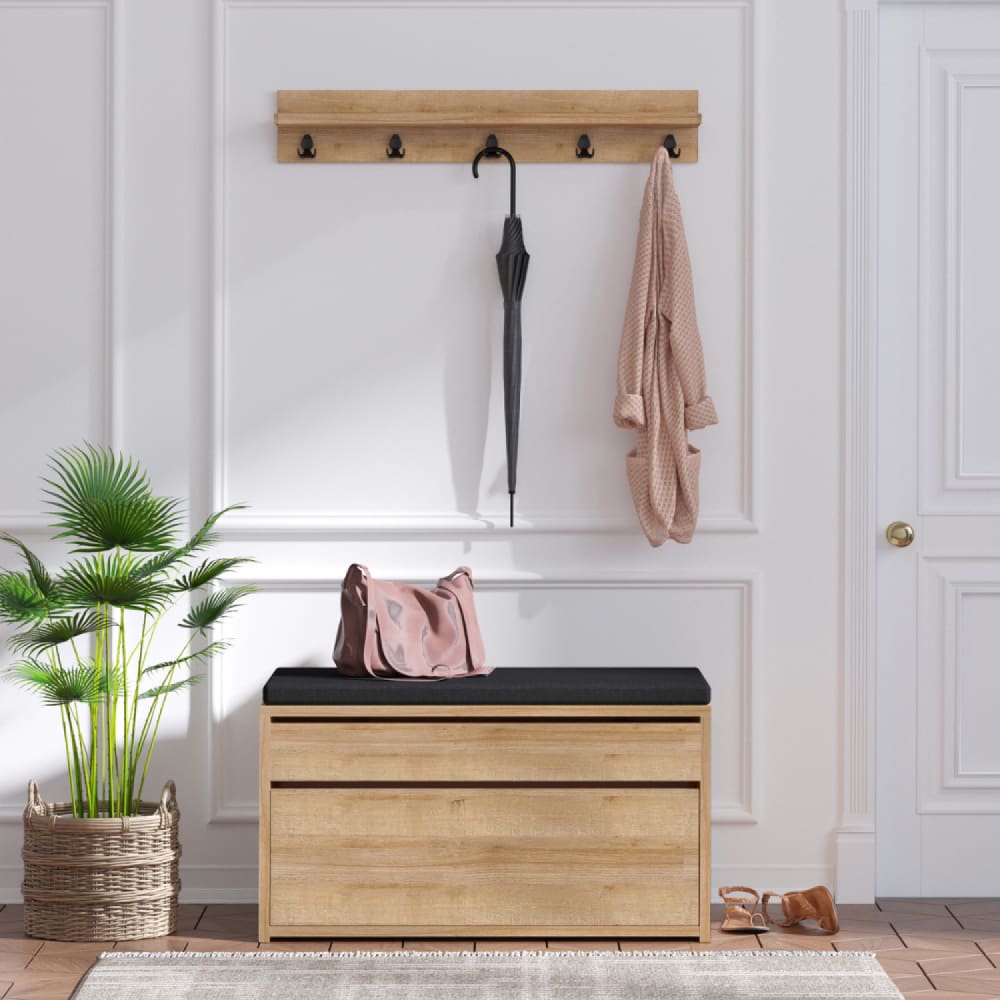 Concept Usine Flurmöbel mit Wandgarderobe und Aufbewahrungsbox style modern Braun Spanplatte