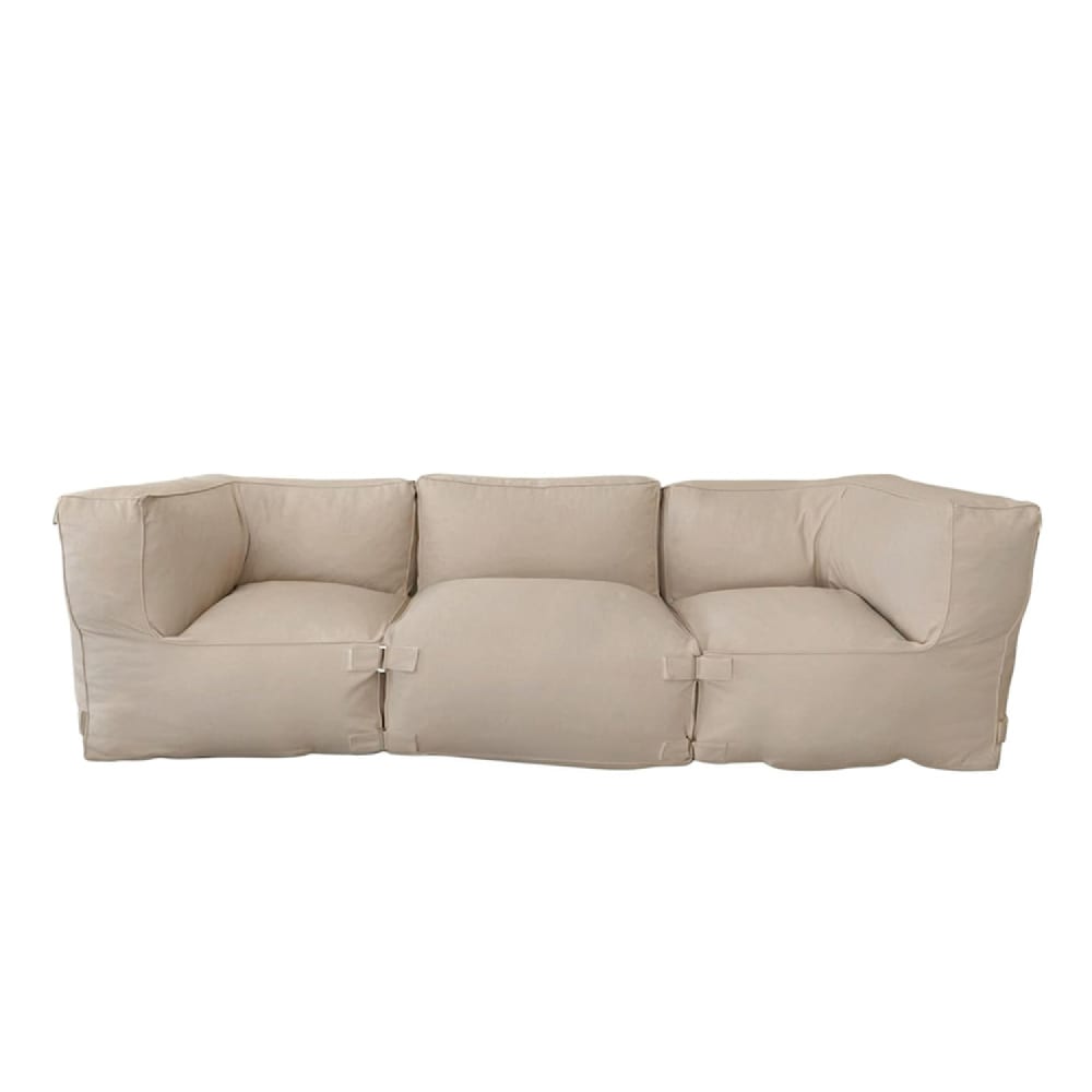 Salon de jardin modulable 3 places beige en tissu déperlant