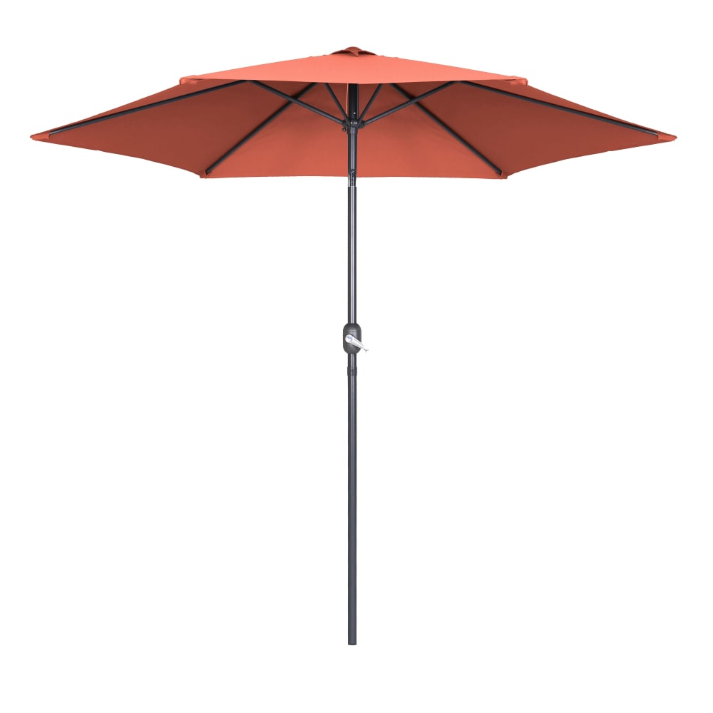 Parasol droit 3m inclinable à manivelle en aluminium terracotta