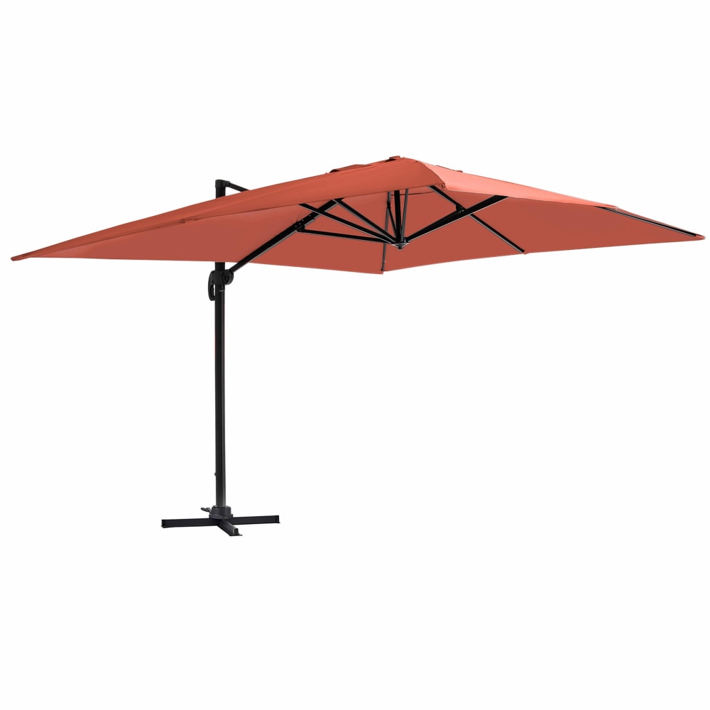 Parasol déporté inclinable et rotatif 4x3m en aluminium terracotta
