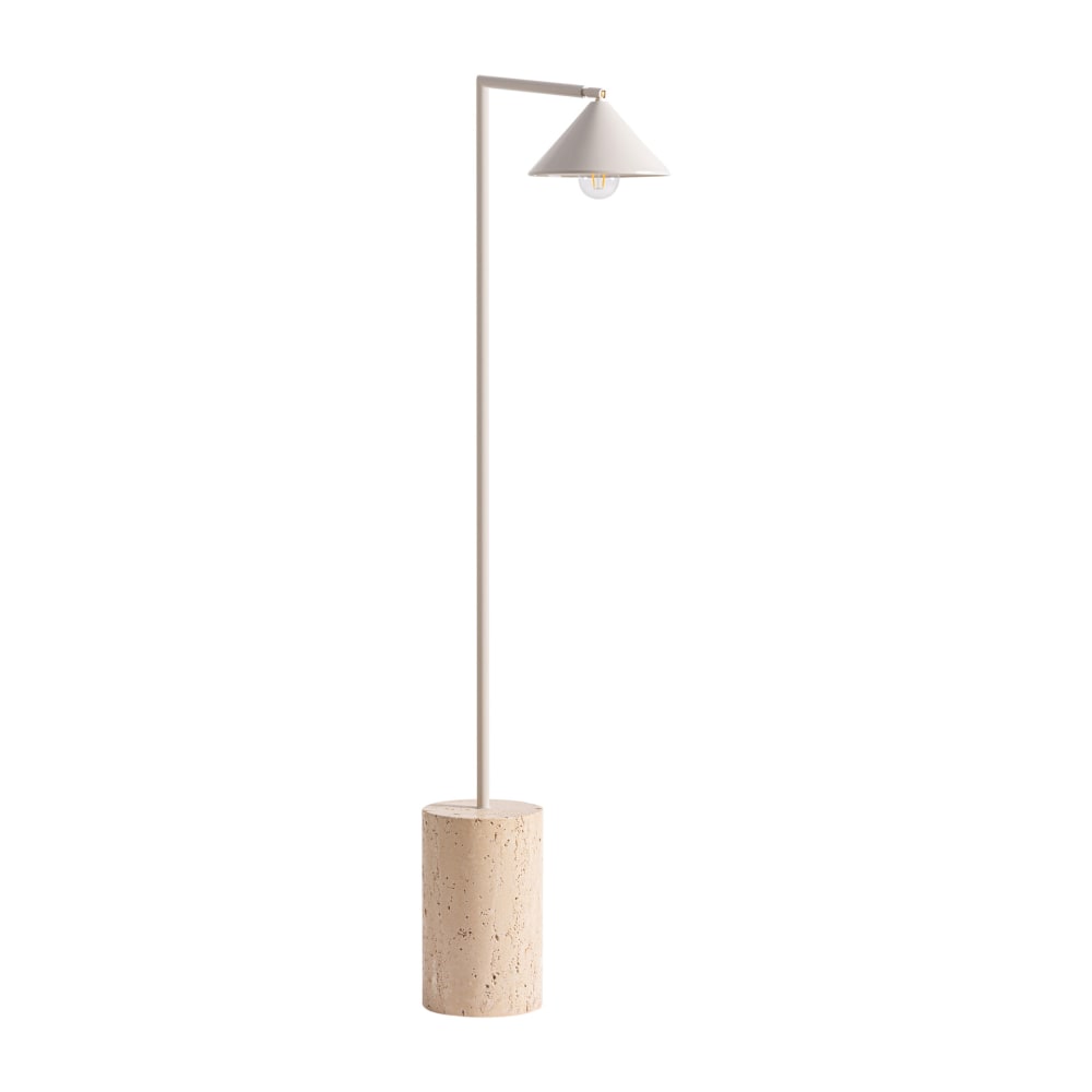 Lampe haute en fer blanc cassé  en 20x46x140 cm
