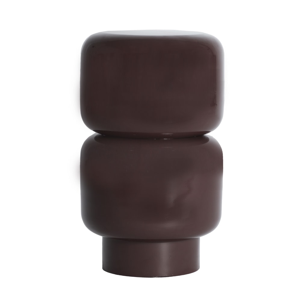 Table basse en fer chocolat brillant en 29x29x49 cm