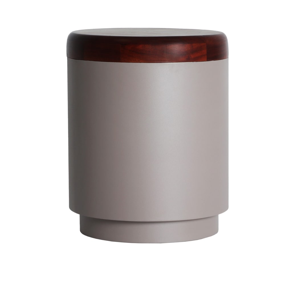 Table basse en fer gris mate en 37x37x46 cm