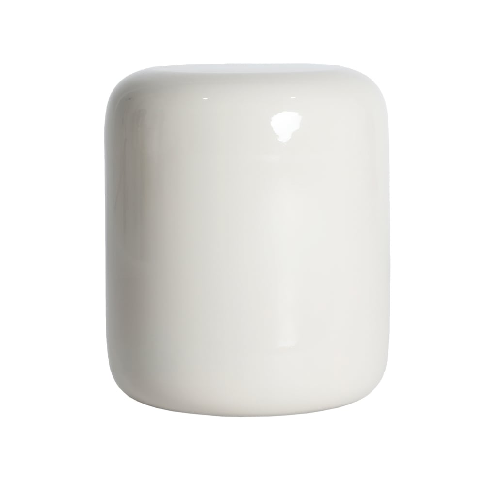 Table basse en fer blanc cassé brillant en 38x38x44 cm