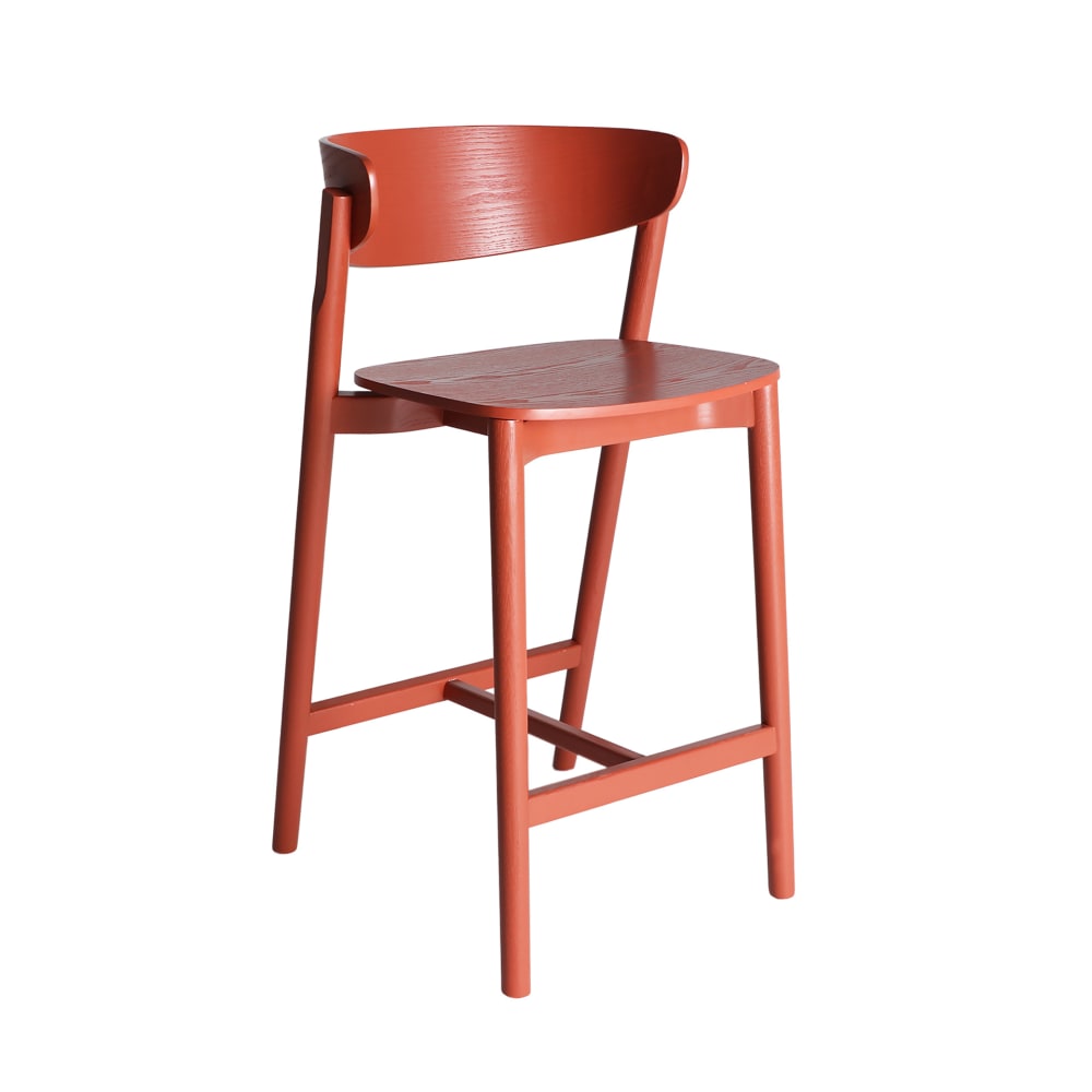 Tabouret en bois de frêne - rouge lot