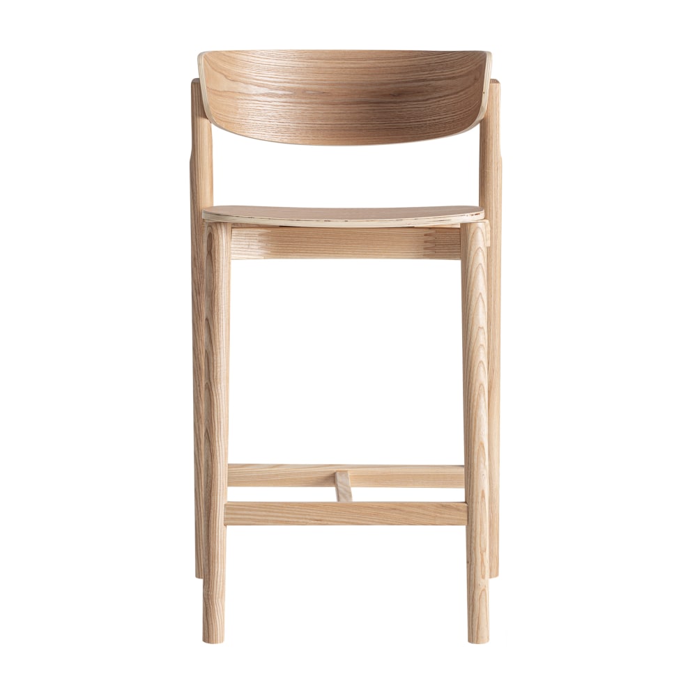 Tabouret en bois de frêne brun clair  en 48x50x90 cm - lot de 2