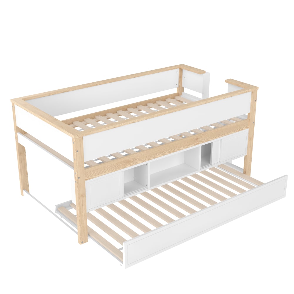 Lit enfant en pin blanc avec lit gigogne 90 x 200 cm