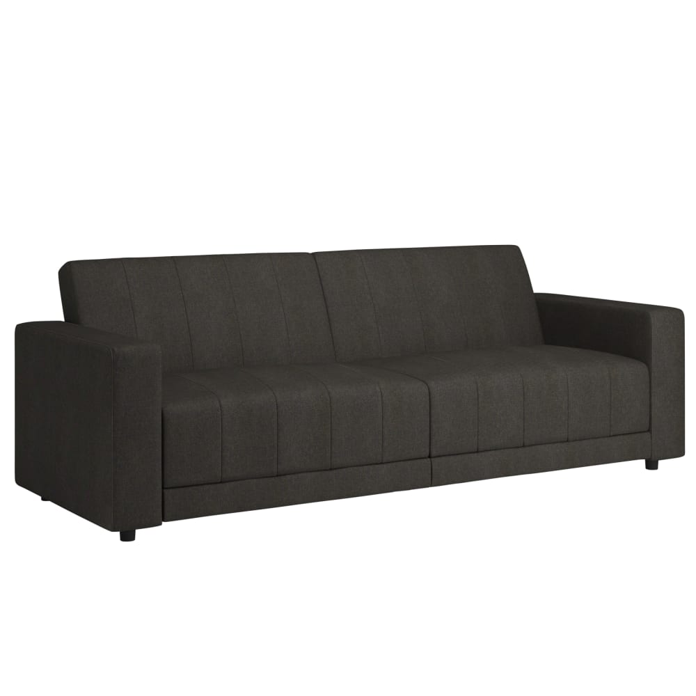 Canapé-lit 3 places en tissu marron foncé