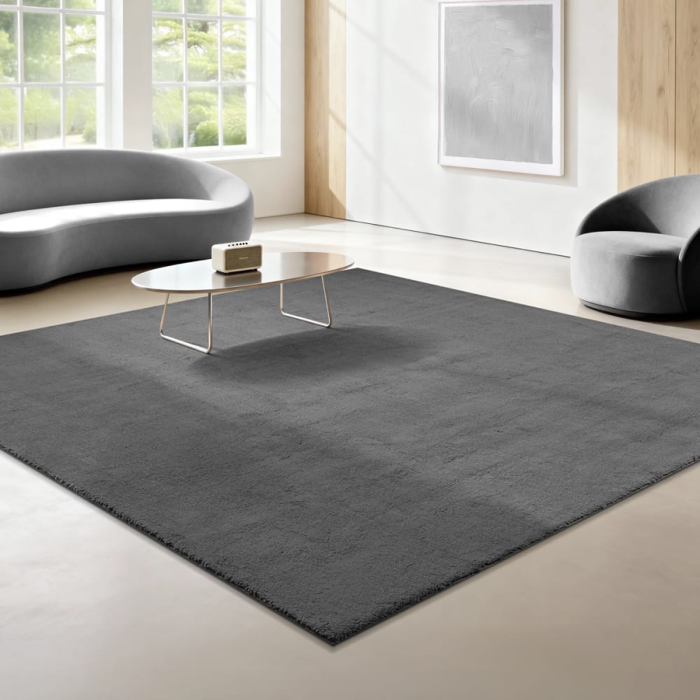 Tapis lavable et antidérapant, anthracite, 240 x 240 cm — vue 3