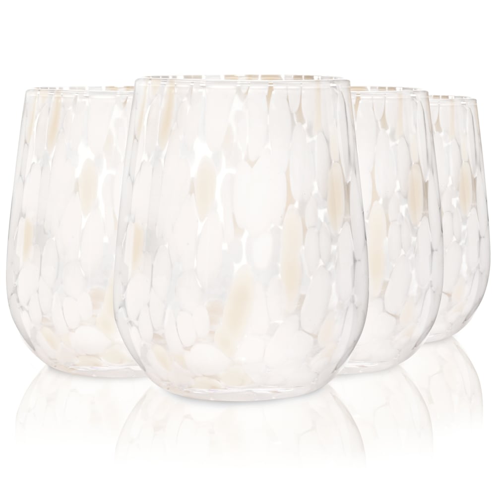 SANGER Trinkgläser Set Curacao 4 teilig - Weiß/Beige Weiß Glas