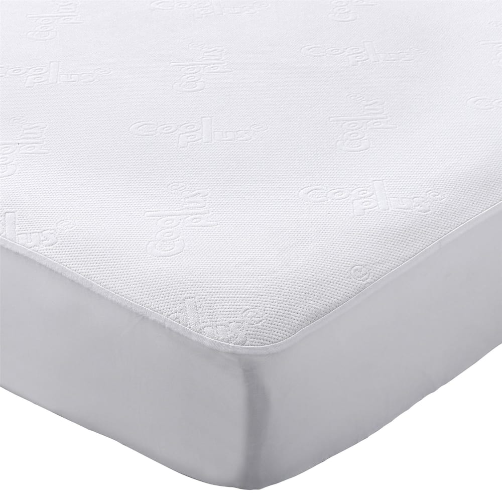 Protège matelas en polyester blanc 90x190cm