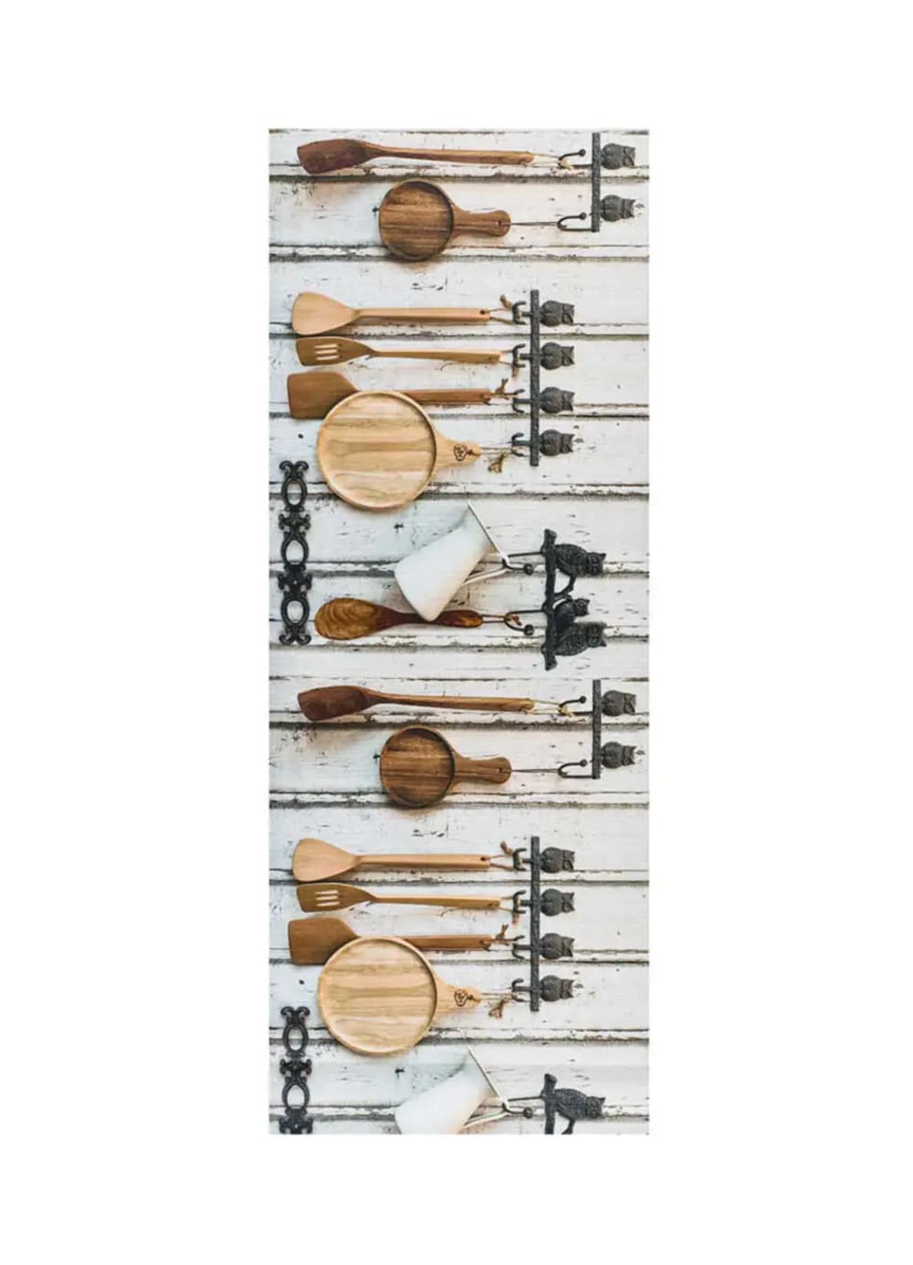 Tapis de cuisine lavable cuisine rustique multicolore 52x100 cm