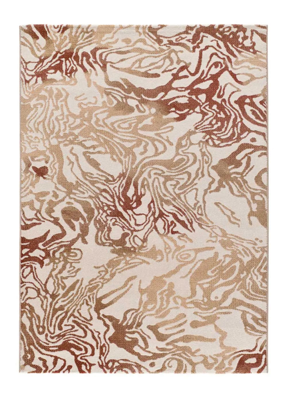 Tapis abstrait rouille/beige