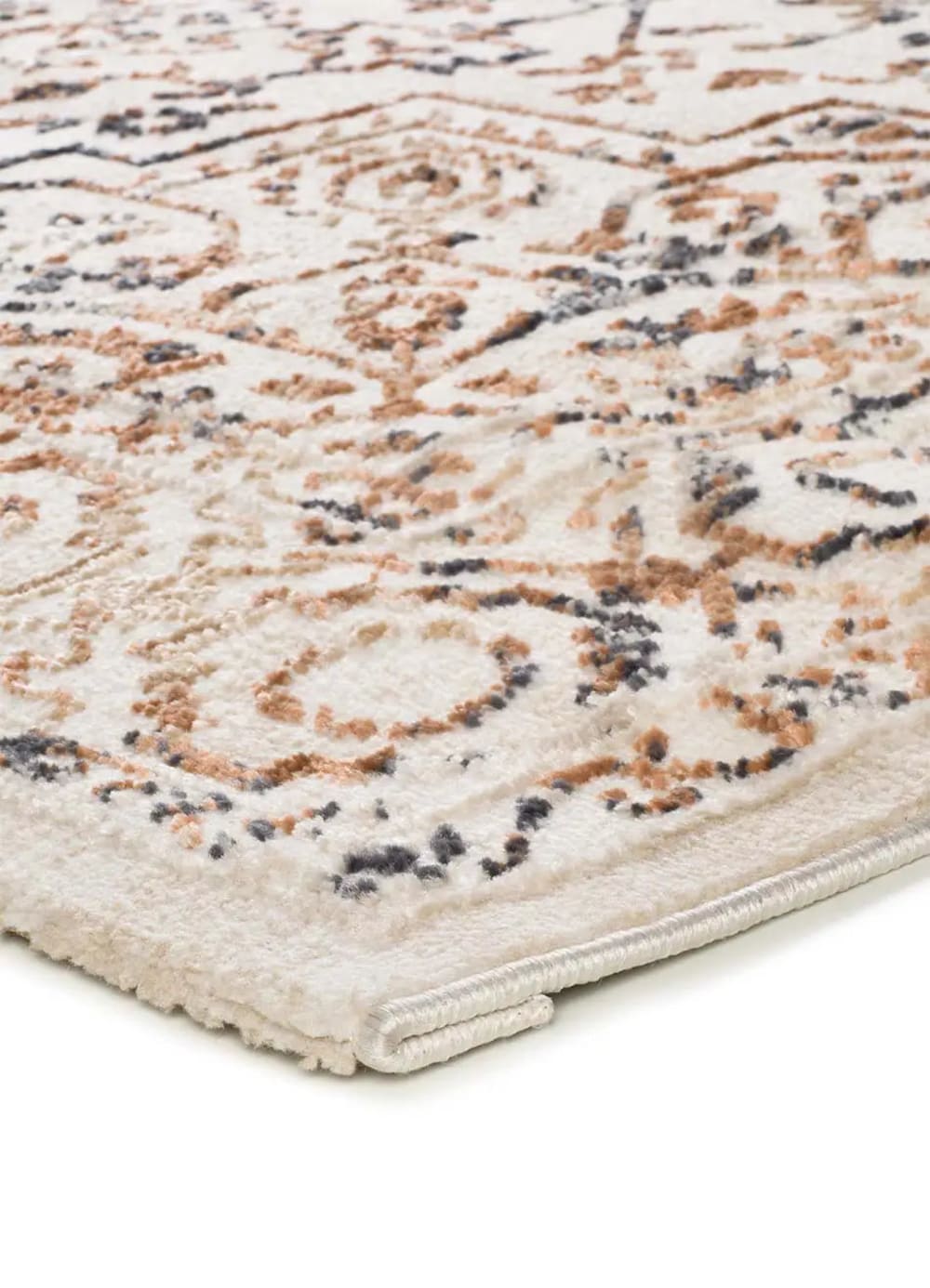 Tapis á relief vintage oriental beige /rouille/bleu 134x200 cm — vue 4