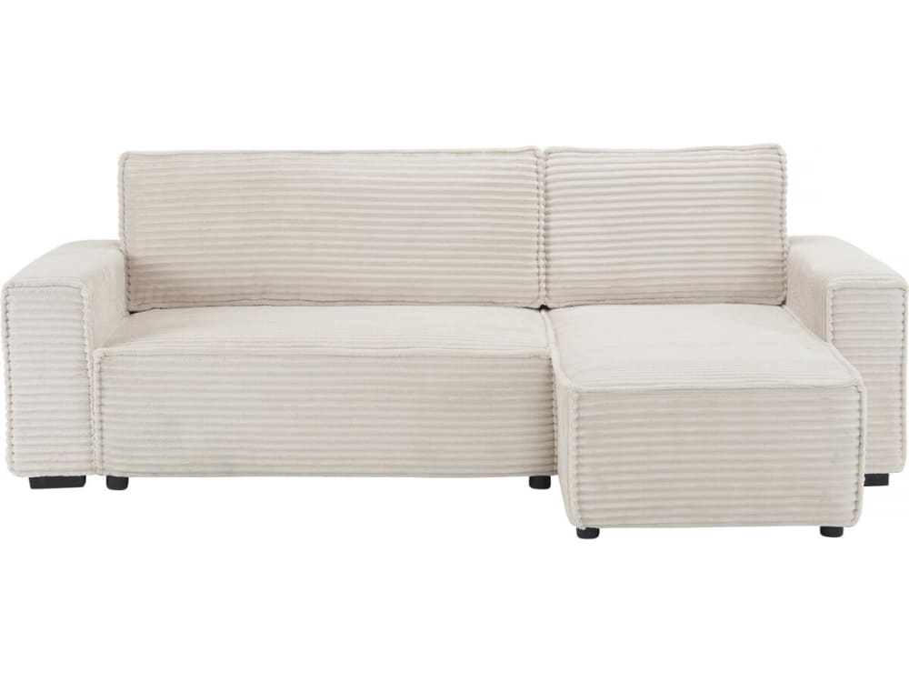 Canapé d'angle 3 places en velours côtelé beige