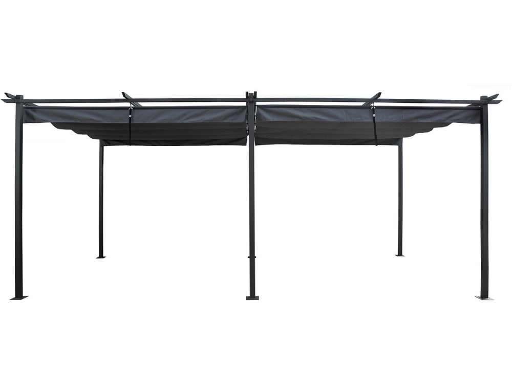 Pergola en acier anthracite 595 x 295 x 232 cm